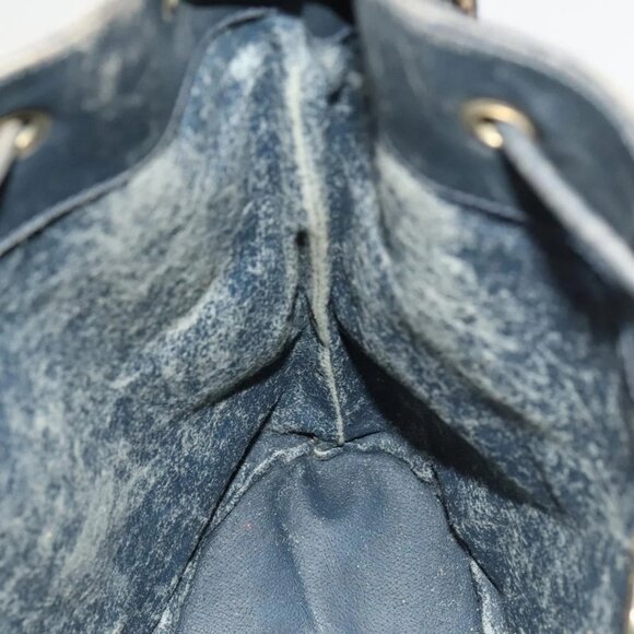 GUCCI Micro GG Supreme Sherry Line Shoulder Bag PVC Navy Gold Auth 125756 - Picture 12 of 16